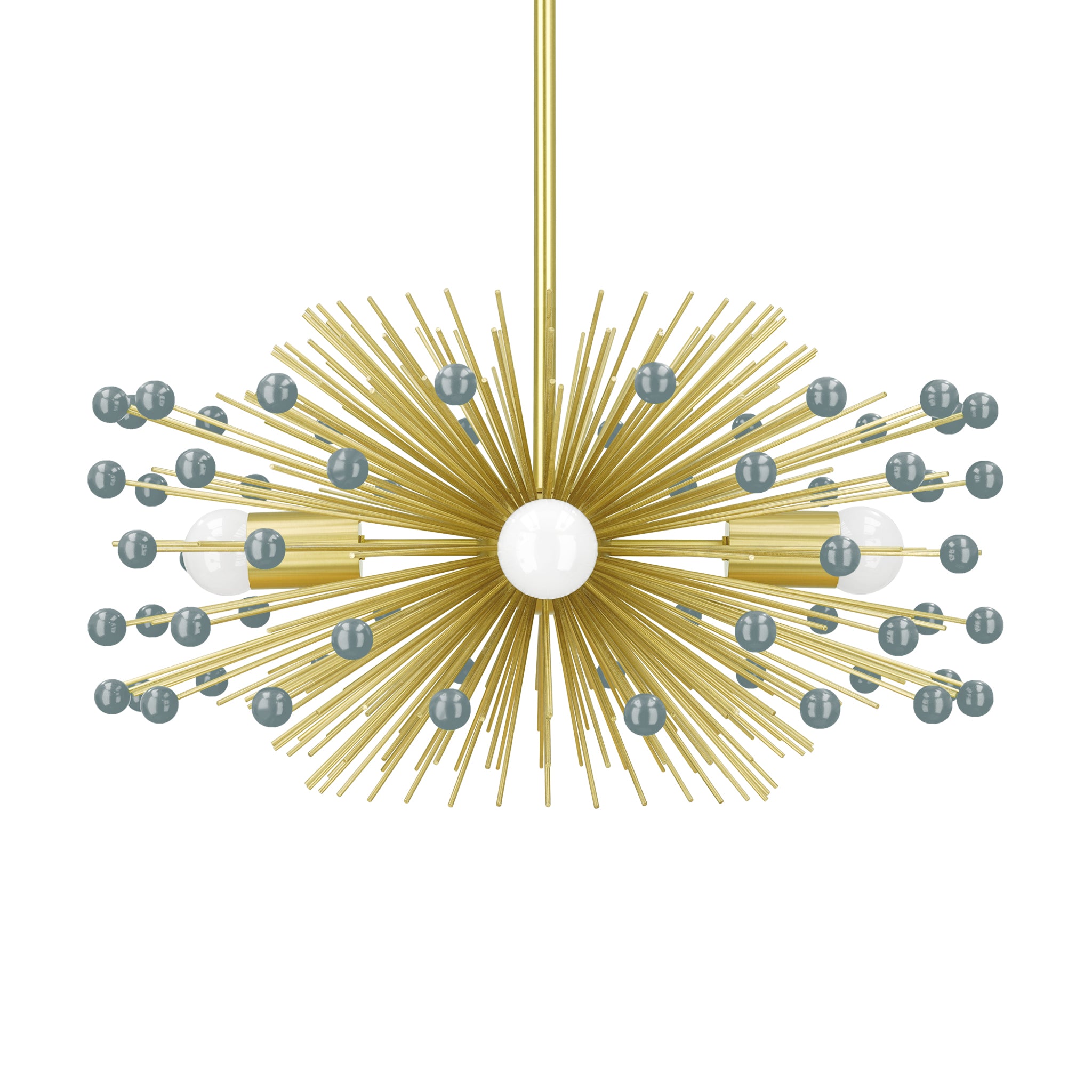 Brass and lagoon color beaded Urchin chandelier 20" Dutton Brown lighting