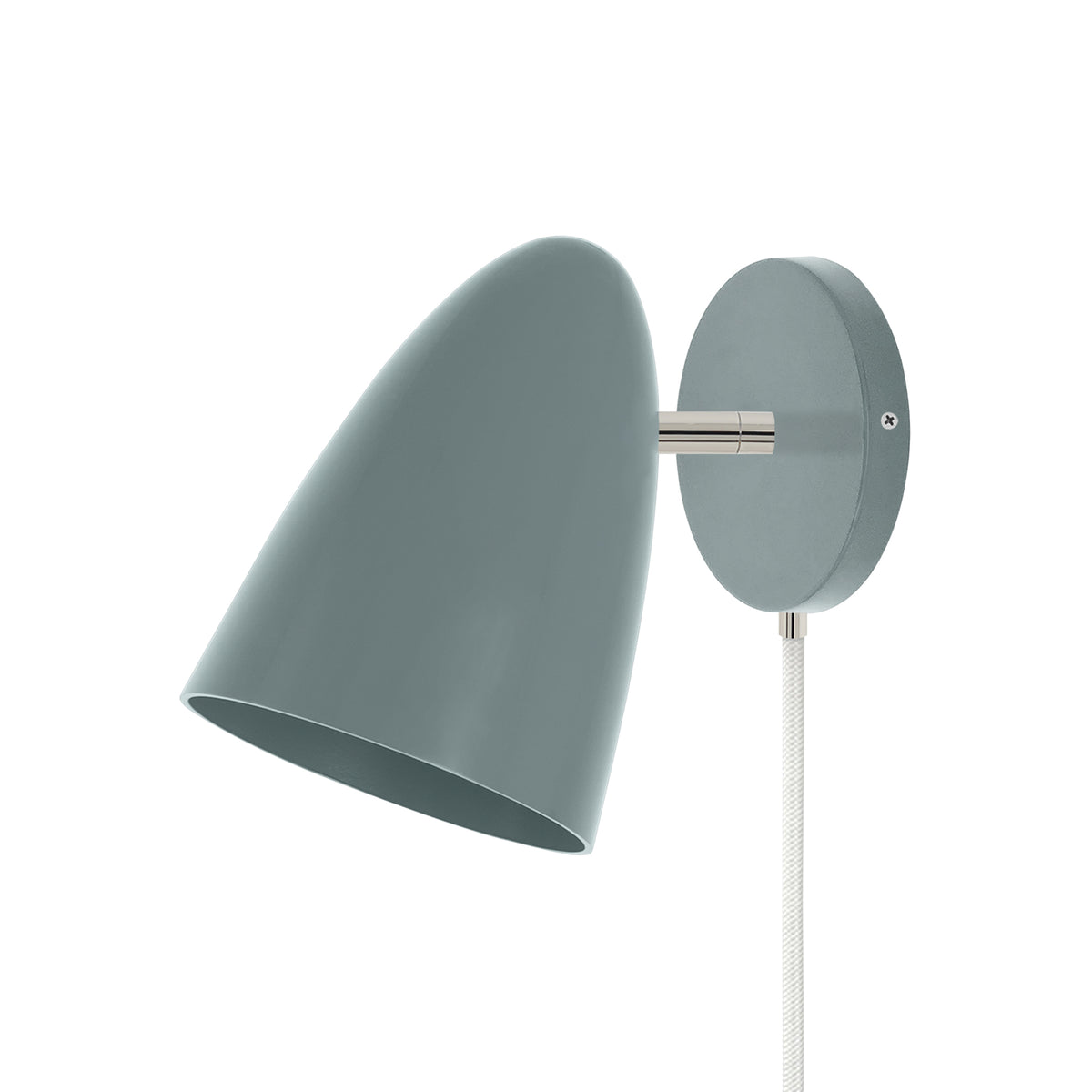 Nickel and lagoon color Boom plug-in sconce no arm Dutton Brown lighting