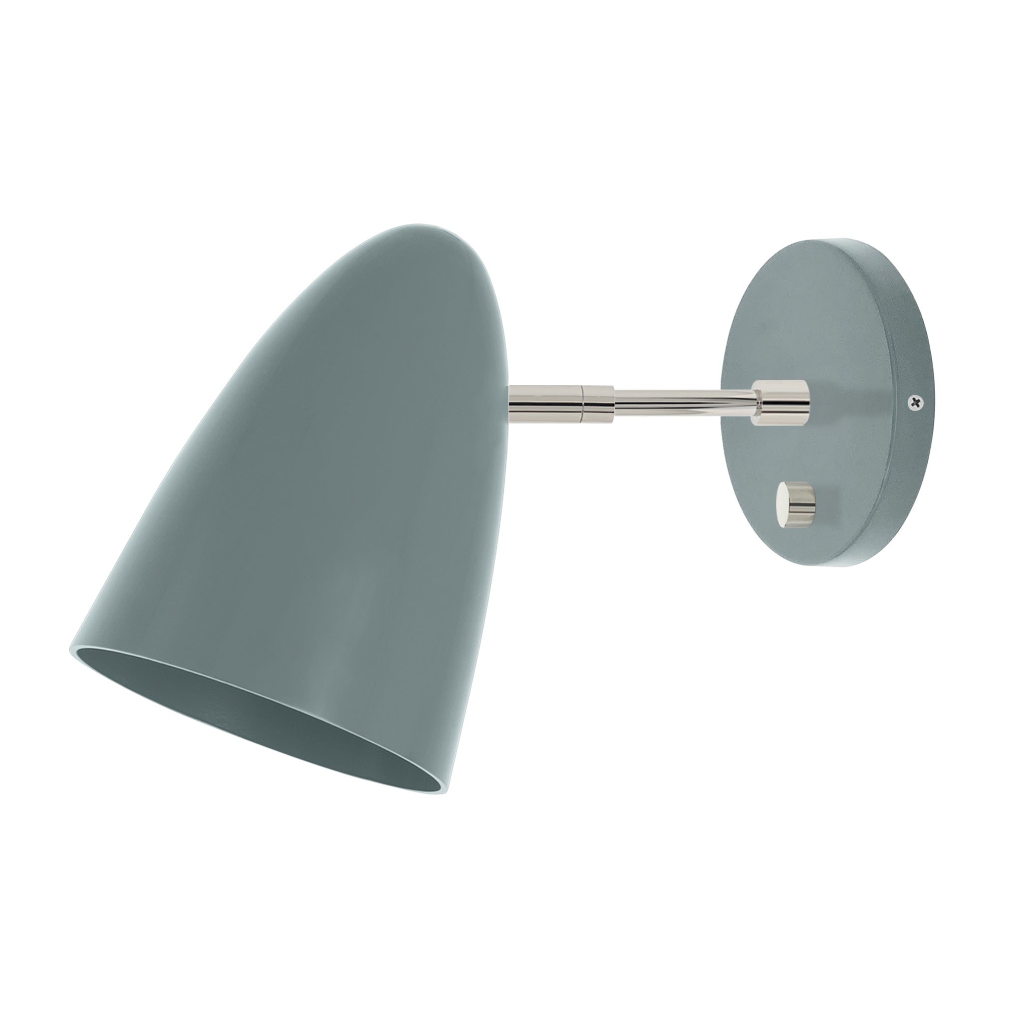 Nickel and python green color Boom sconce 3" arm Dutton Brown lighting