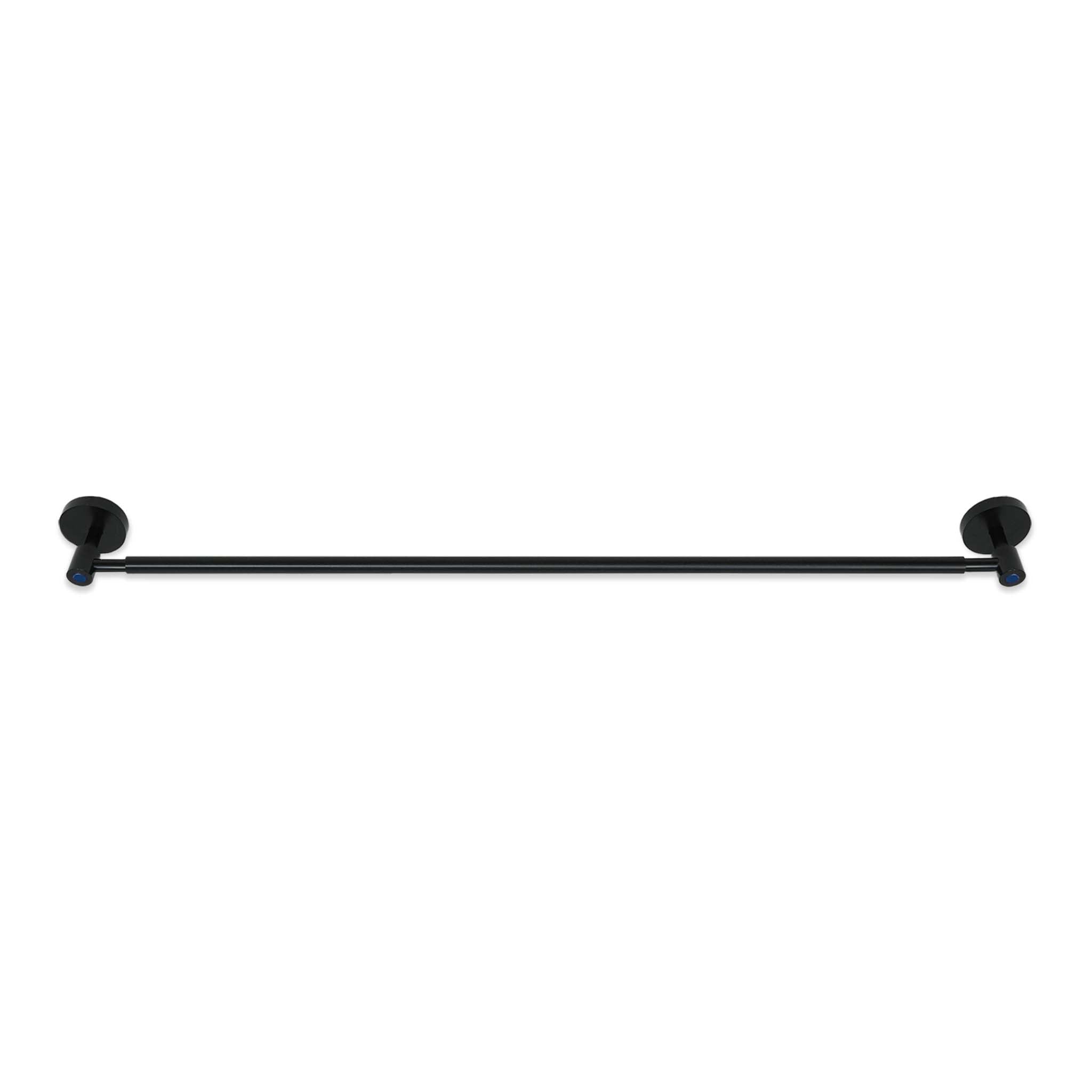 Black and cobalt color Head towel bar 24" Dutton Brown hardware