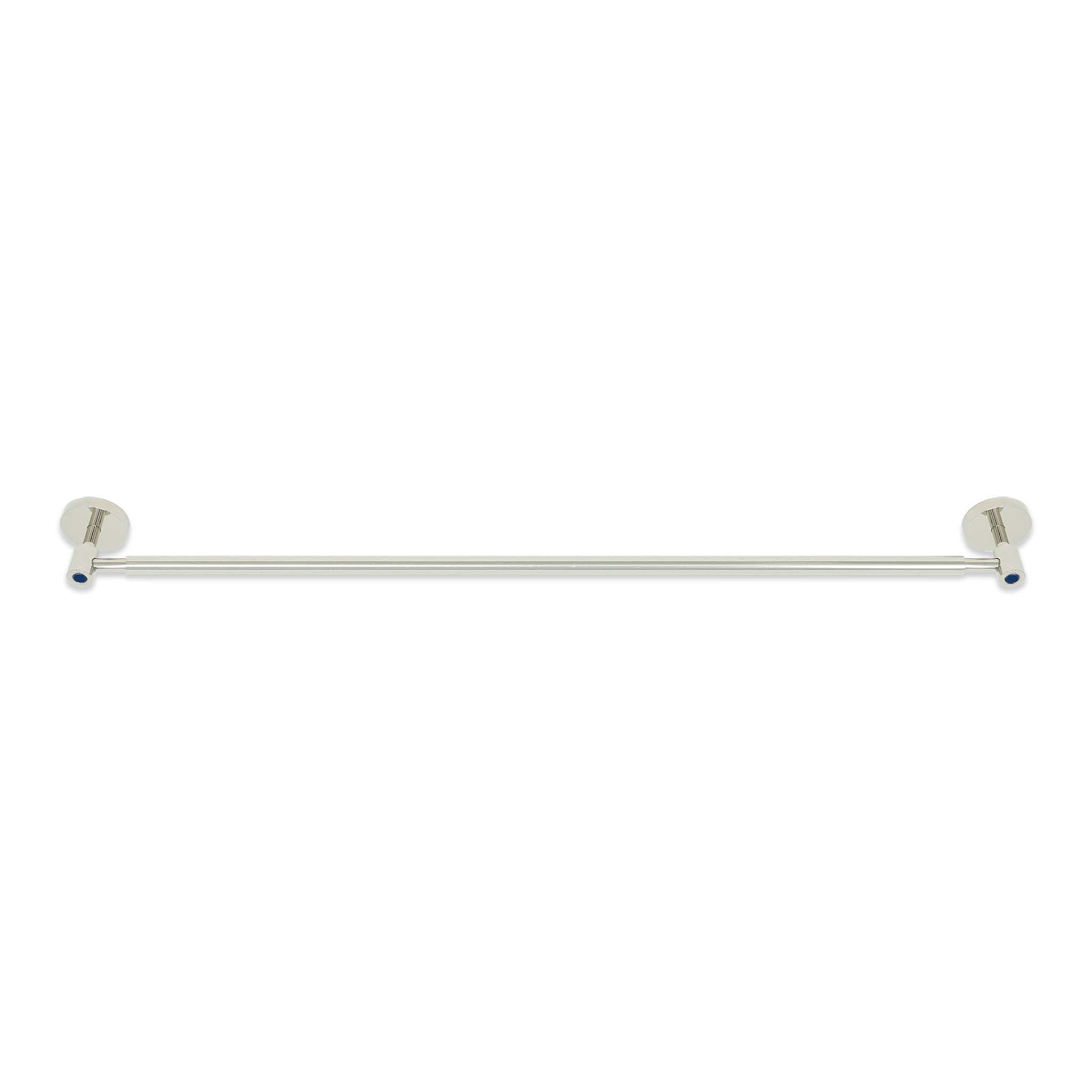 Nickel and cobalt color Head towel bar 24" Dutton Brown hardware