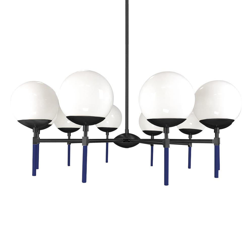 Black and cobalt color Lolli chandelier 36" Dutton Brown lighting
