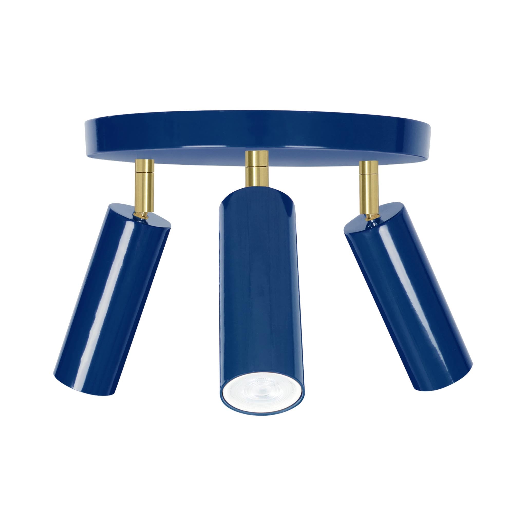 Brass and cobalt color Pose flush mount Dutton Brown lighting