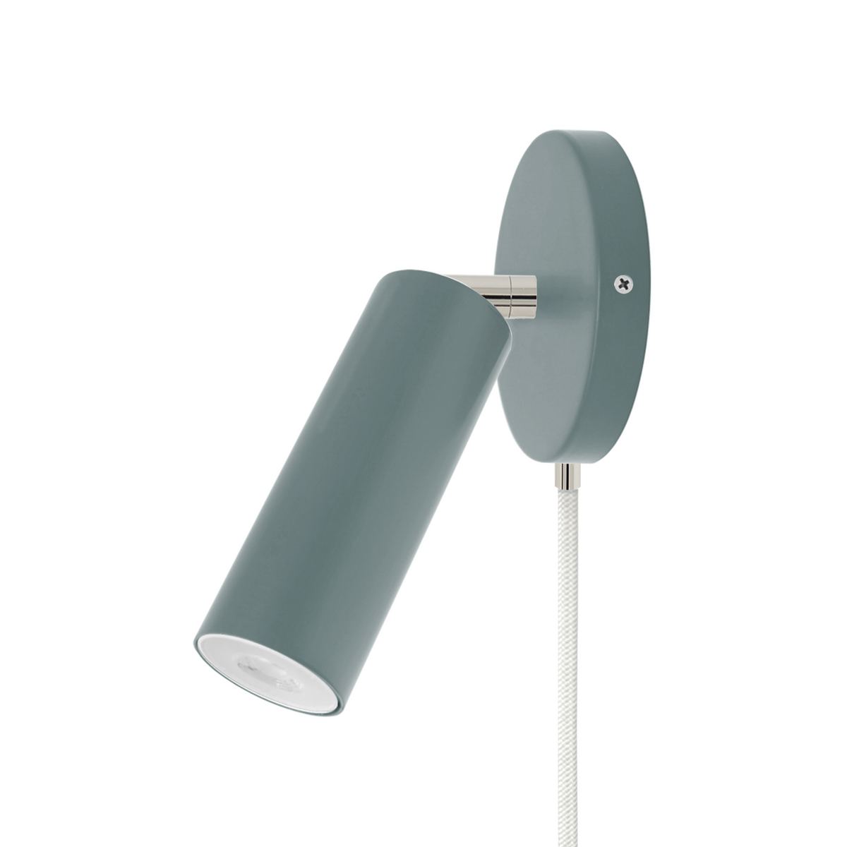 Nickel and lagoon color Reader plug-in sconce no arm Dutton Brown lighting