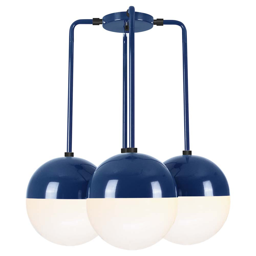Black and cobalt color Tetra chandelier Dutton Brown lighting