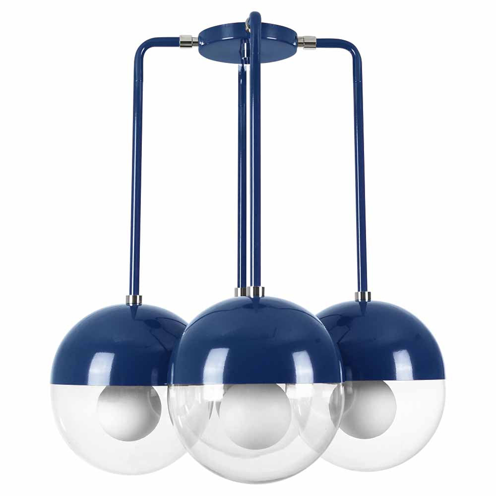 Nickel and cobalt color Tetra chandelier Dutton Brown lighting