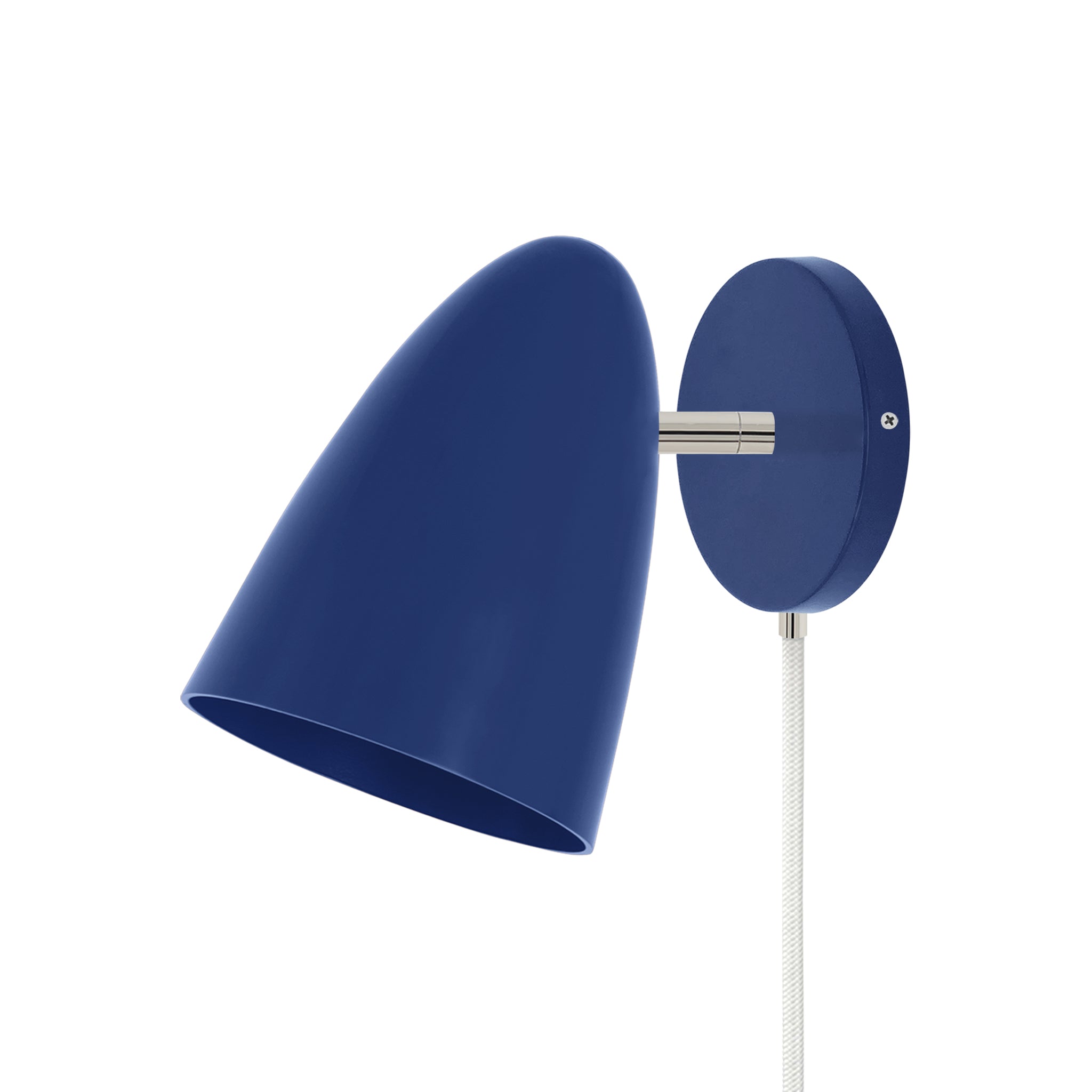 Nickel and cobalt color Boom plug-in sconce no arm Dutton Brown lighting