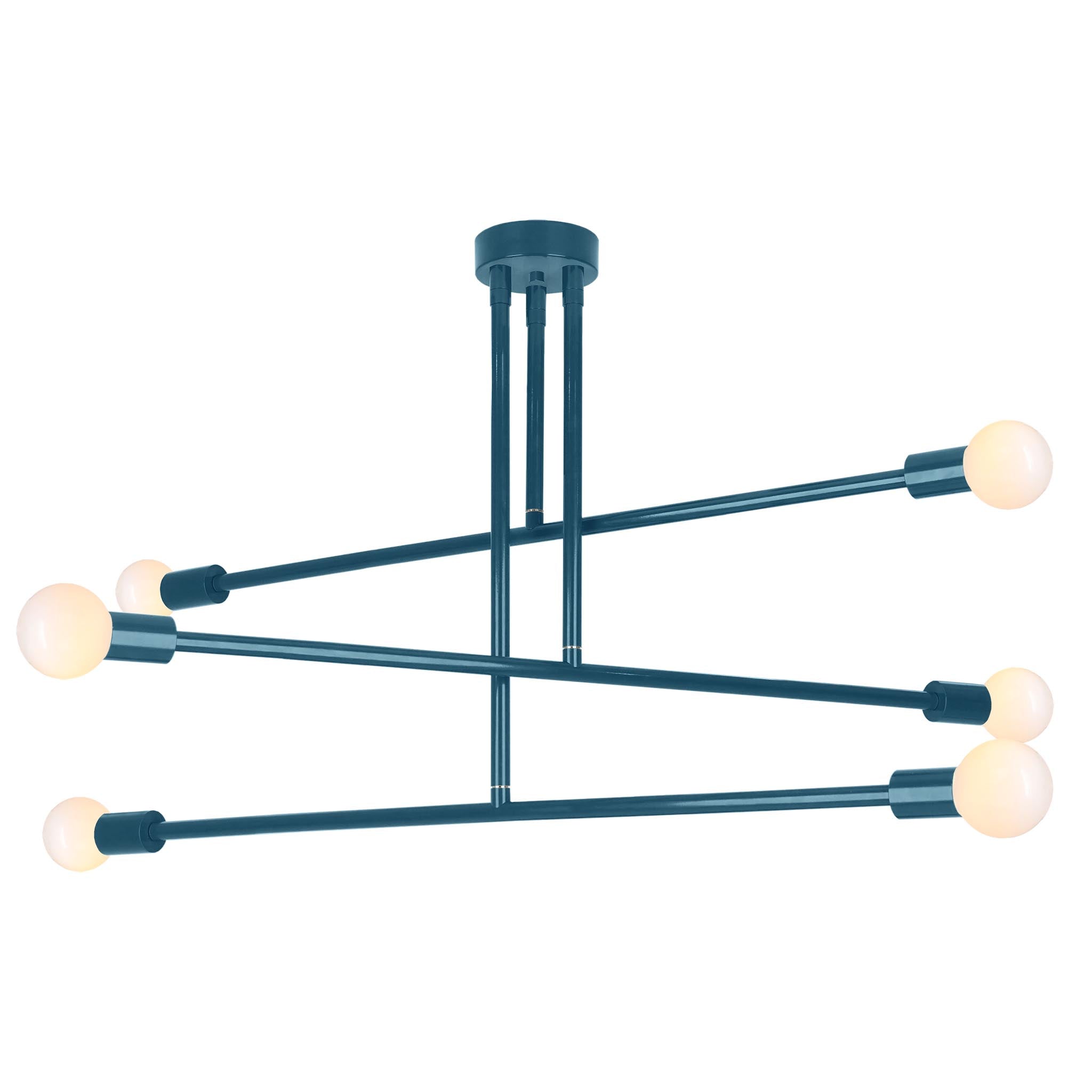 Slate blue color Commander chandelier 47" Dutton Brown lighting