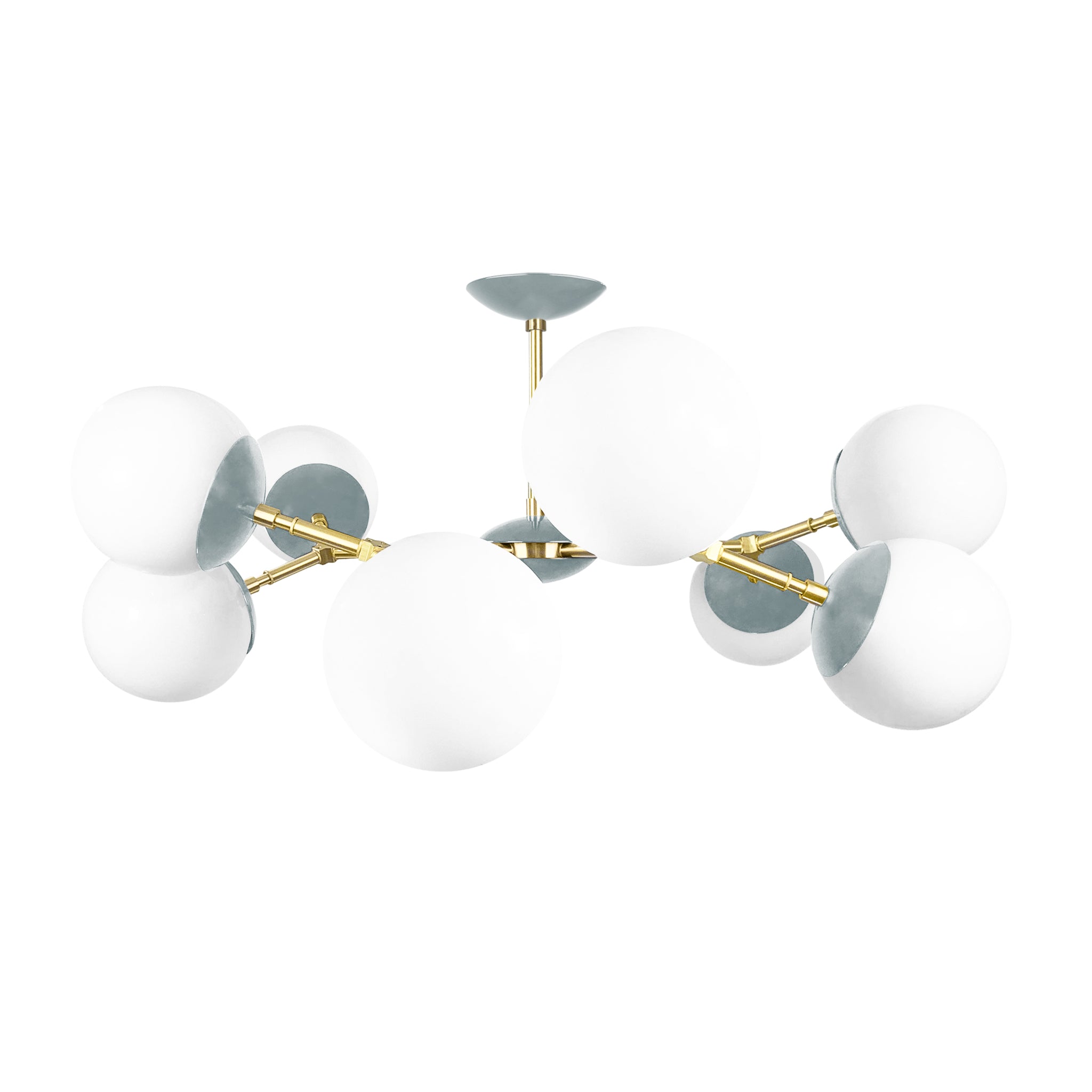 Brass and lagoon color Crown flush mount 32" Dutton Brown lighting