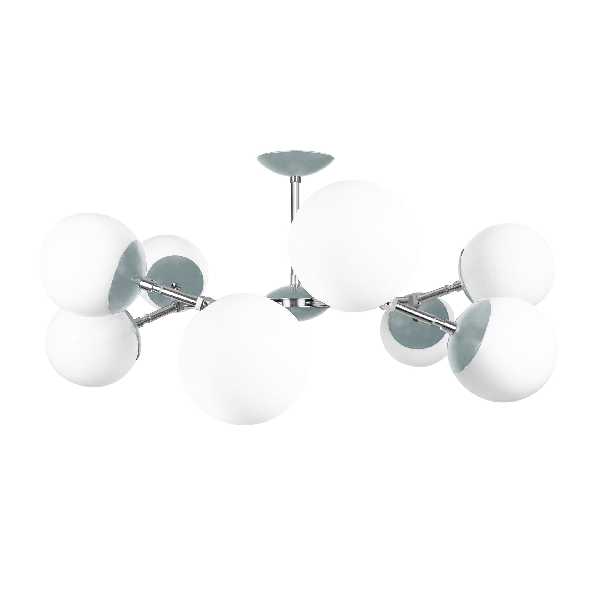 Nickel and python green color Crown flush mount 32" Dutton Brown lighting