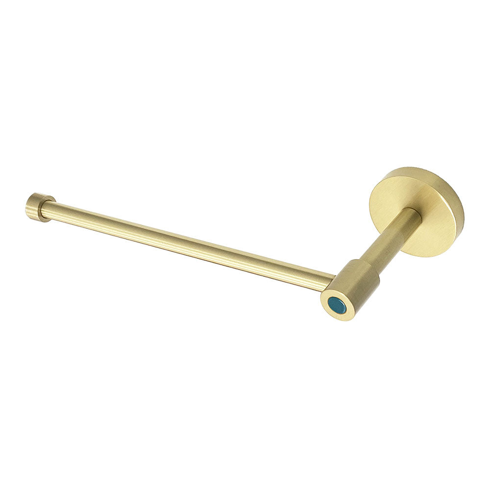 Brass and slate blue color Head hand towel bar Dutton Brown hardware