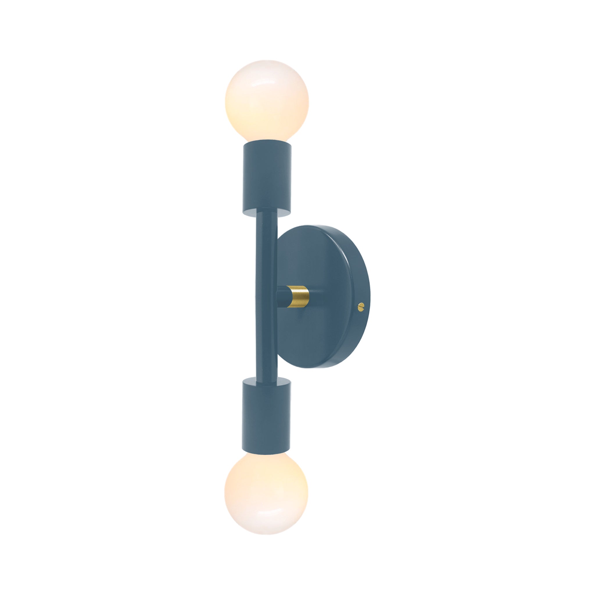 Brass and slate blue color Pilot sconce 11" Dutton Brown lighting
