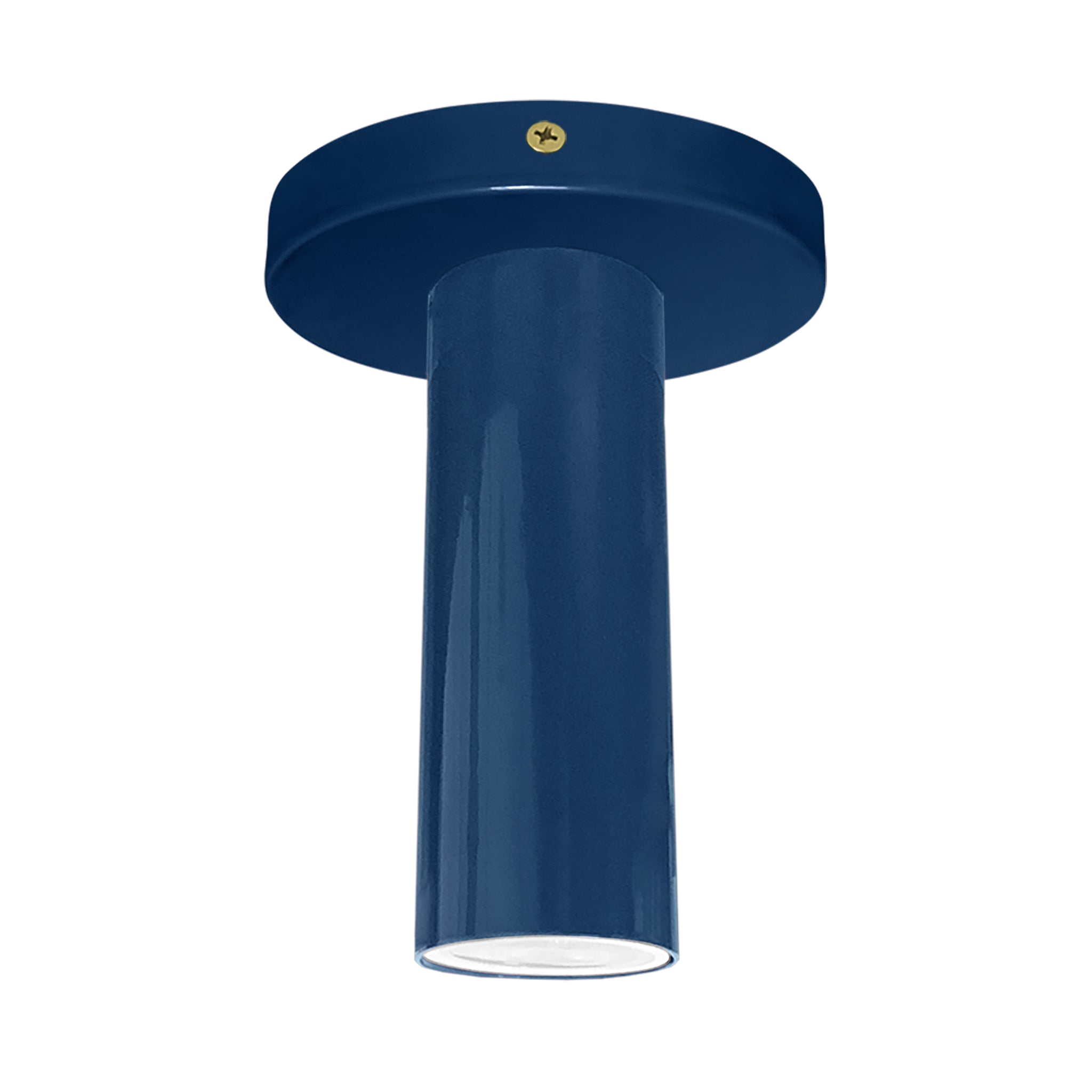 Brass and cobalt color Reader flush mount Dutton Brown lighting