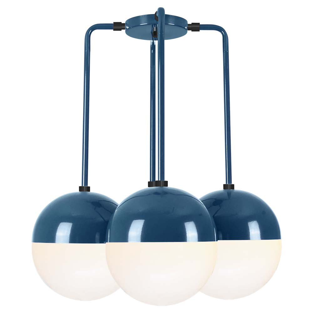 Black and slate blue color Tetra chandelier Dutton Brown lighting