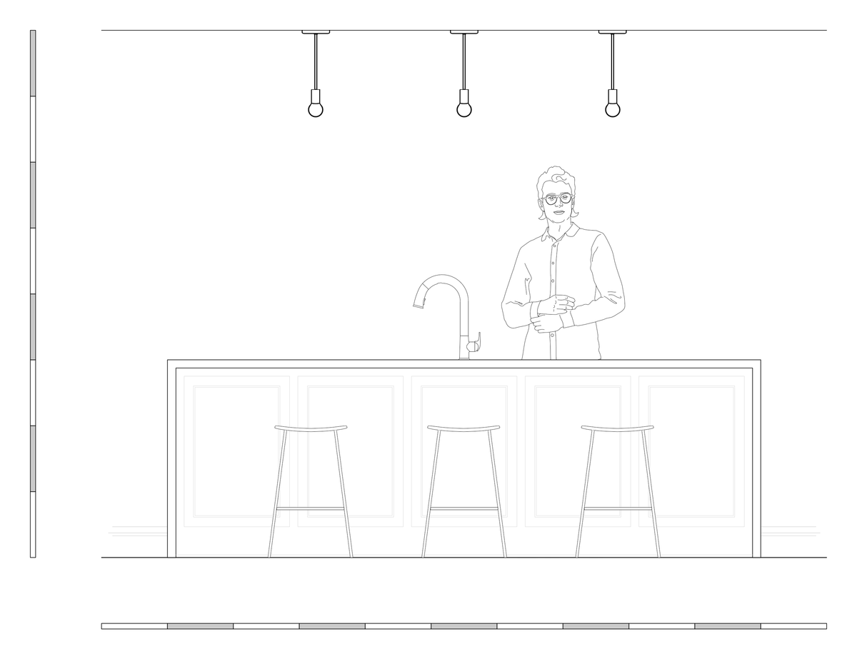 Elevation drawing Twink pendant Dutton Brown lighting