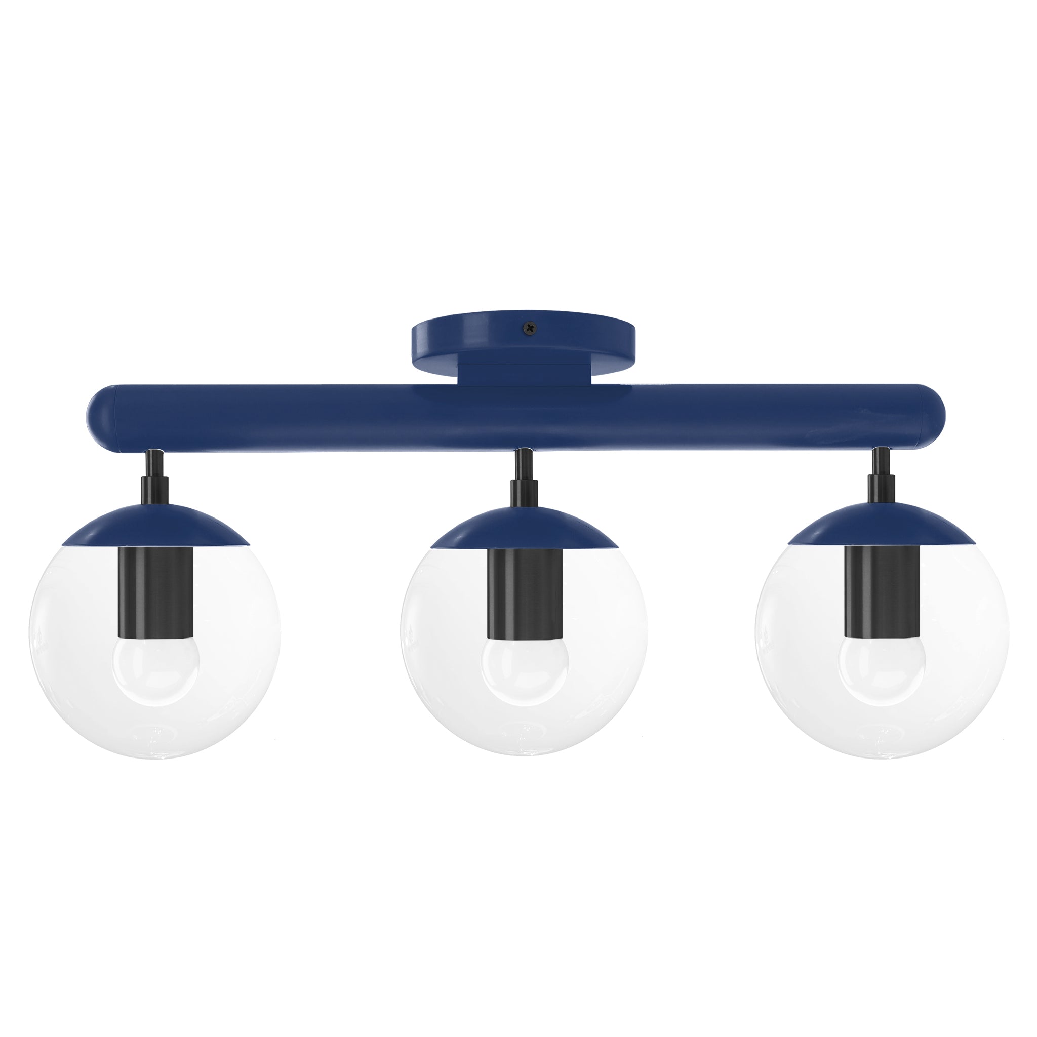 Black and cobalt color Icon 3 flush mount Dutton Brown lighting
