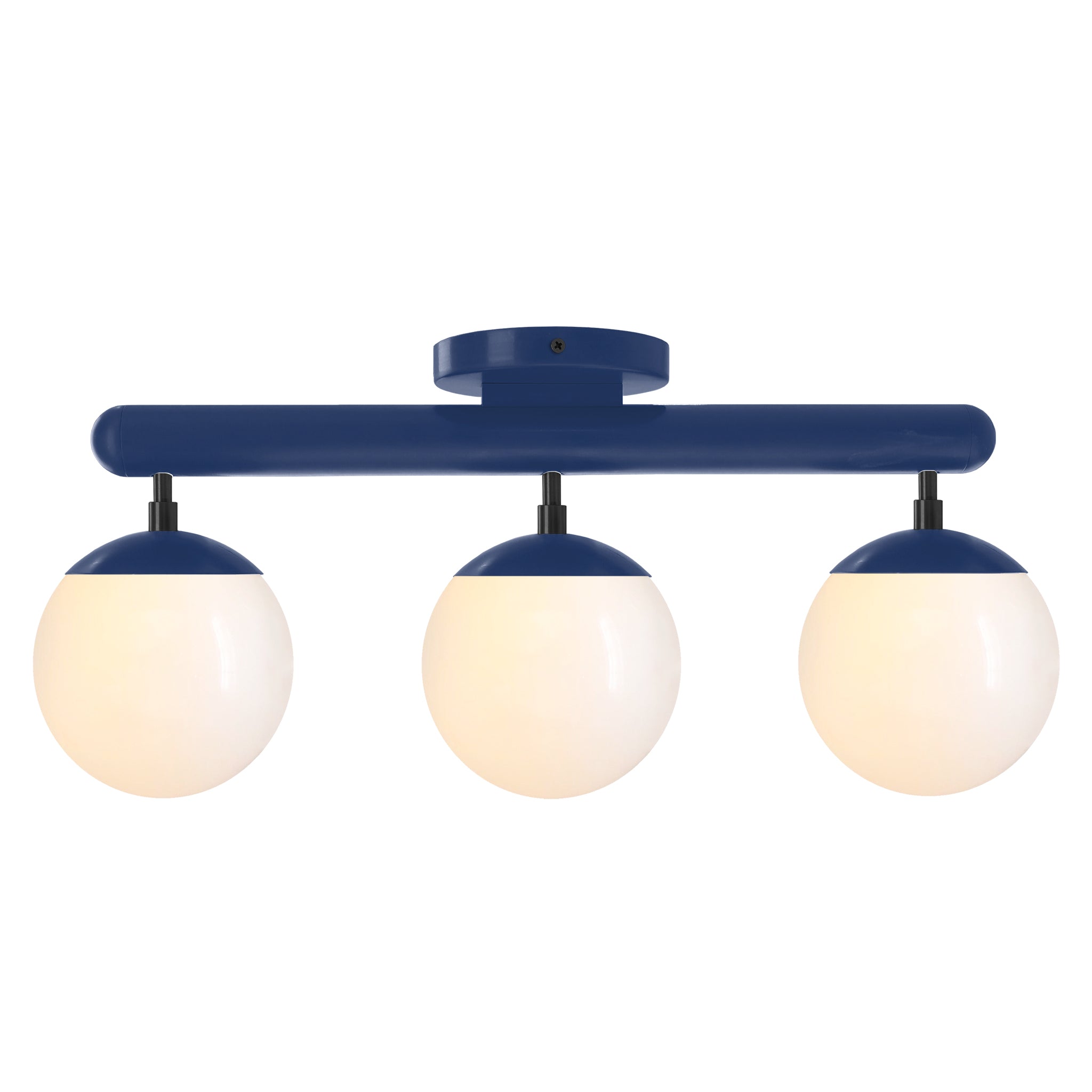 Black and cobalt color Icon 3 flush mount Dutton Brown lighting