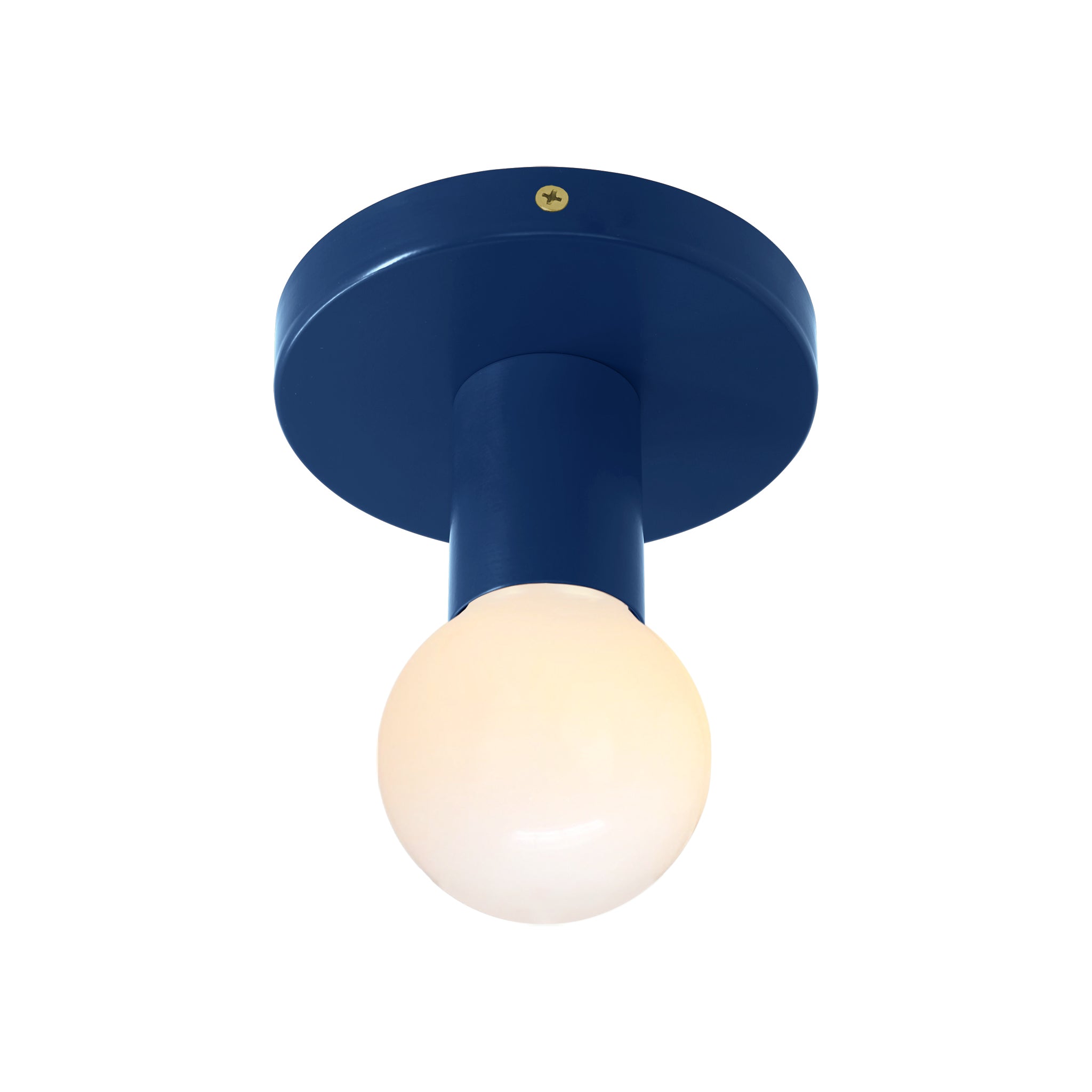 Brass and cobalt color Twink flush mount Dutton Brown lighting