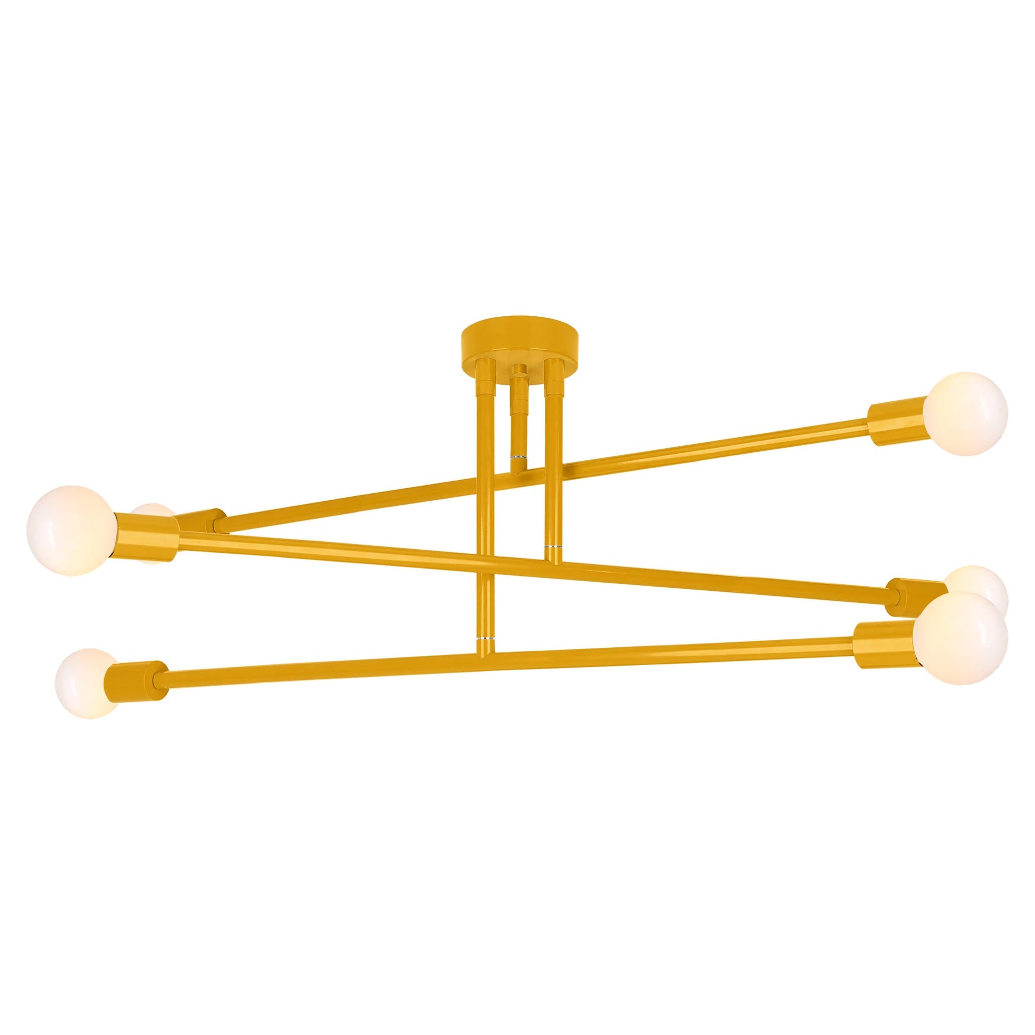 Ochre color Commander flush mount 47" Dutton Brown lighting