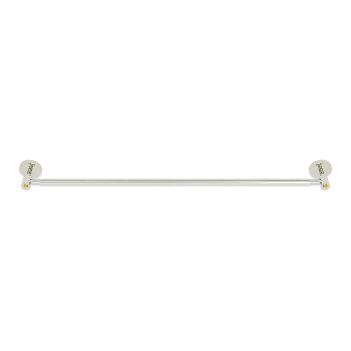 Nickel and ochre color Head towel bar 24" Dutton Brown hardware