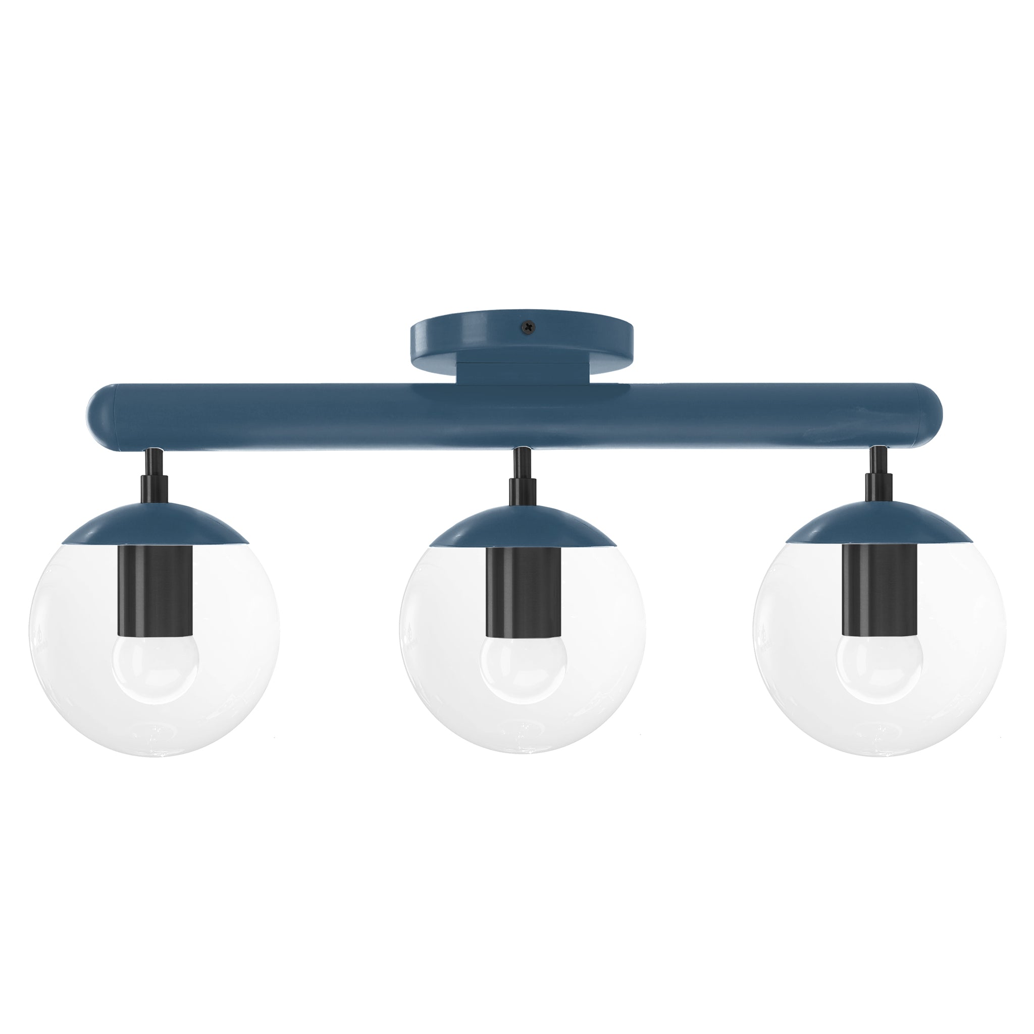 Black and slate blue color Icon 3 flush mount Dutton Brown lighting