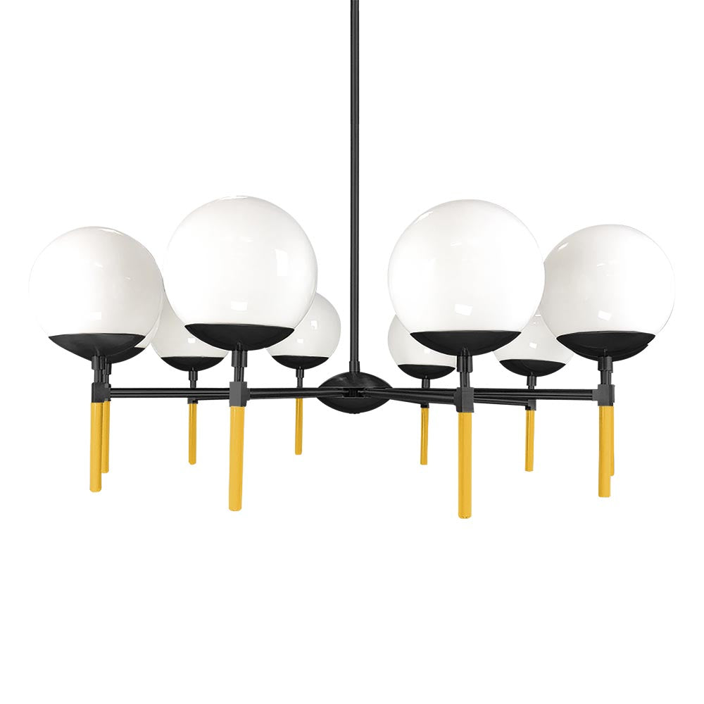 Black and ochre color Lolli chandelier 36" Dutton Brown lighting