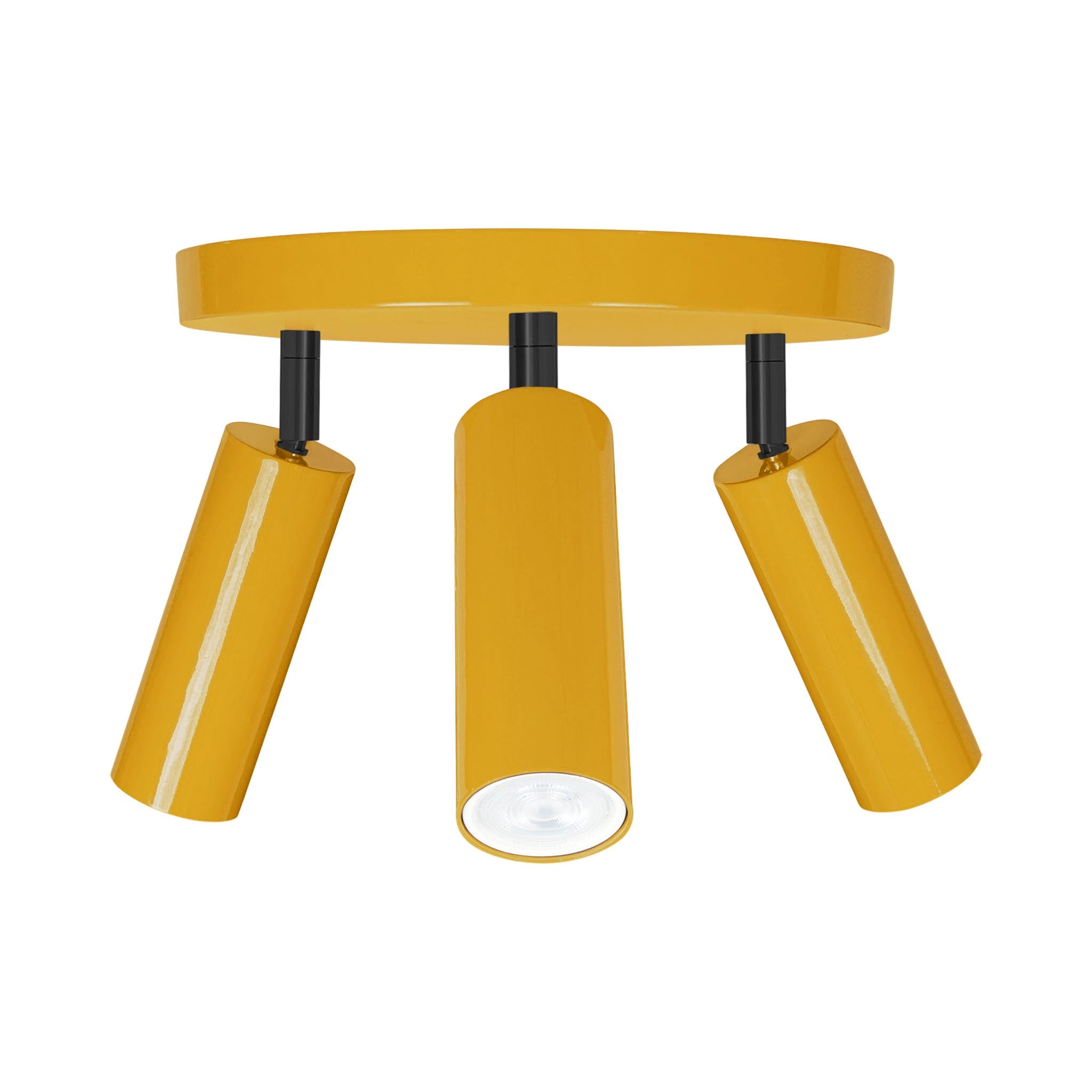 Black and ochre color Pose flush mount Dutton Brown lighting