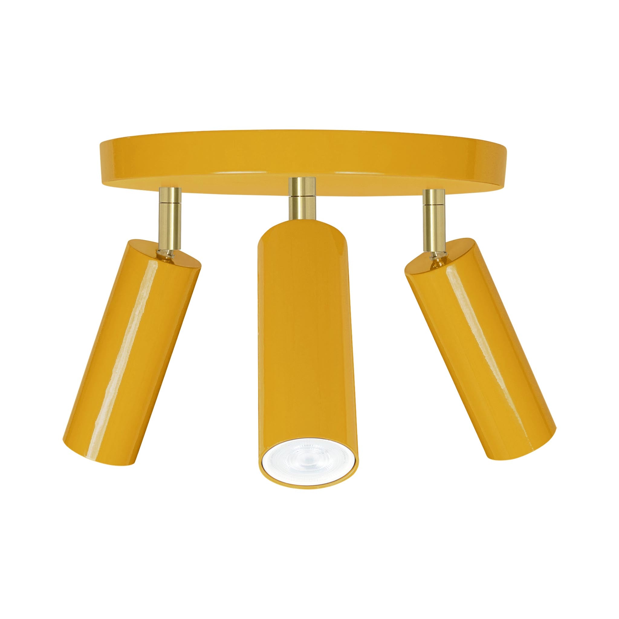 Brass and ochre color Pose flush mount Dutton Brown lighting