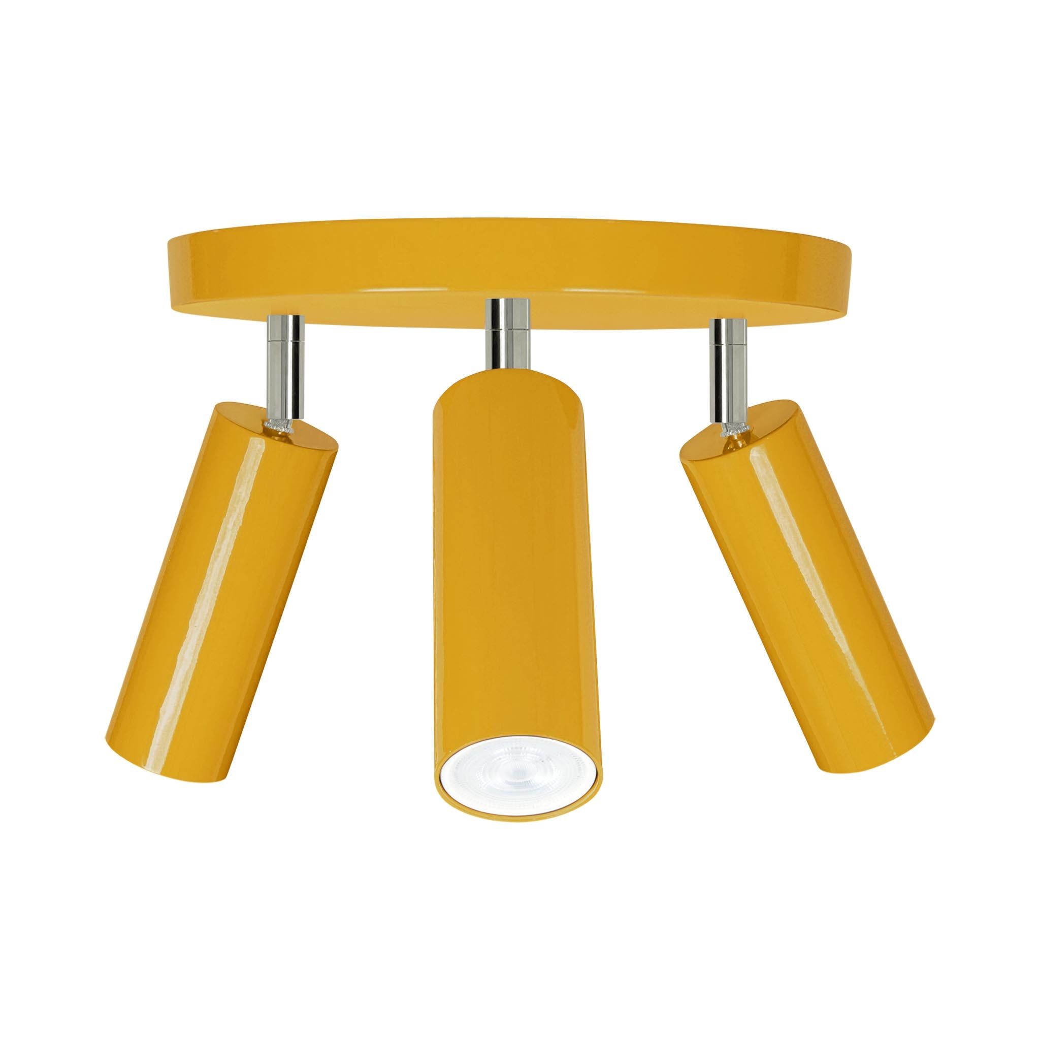 Nickel and ochre color Pose flush mount Dutton Brown lighting