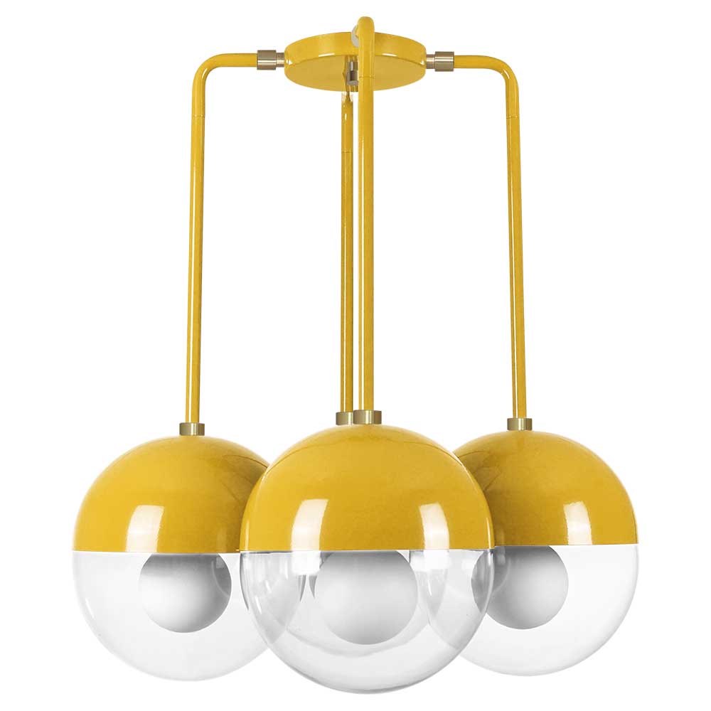 Brass and ochre color Tetra chandelier Dutton Brown lighting