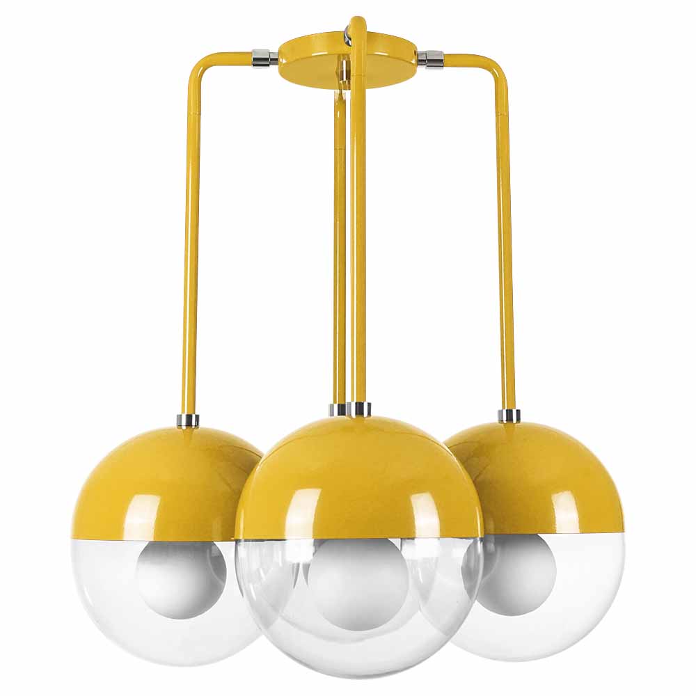Nickel and ochre color Tetra chandelier Dutton Brown lighting
