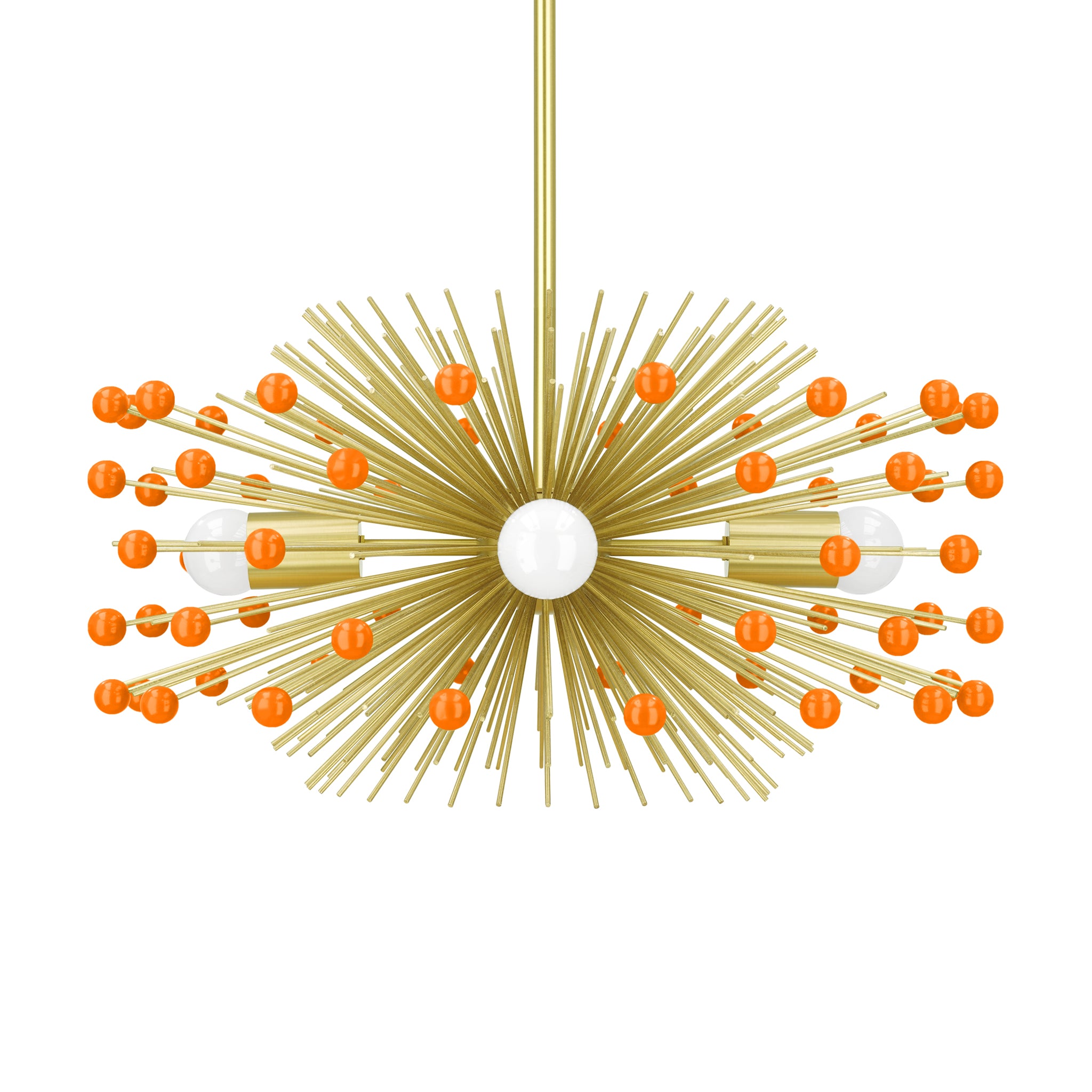 Brass and orange color beaded Urchin chandelier 20" Dutton Brown lighting