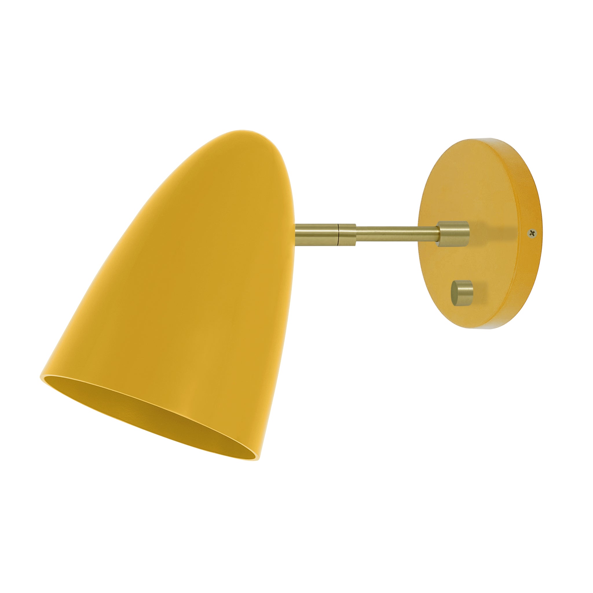 Brass and ochre color Boom sconce 3" arm Dutton Brown lighting