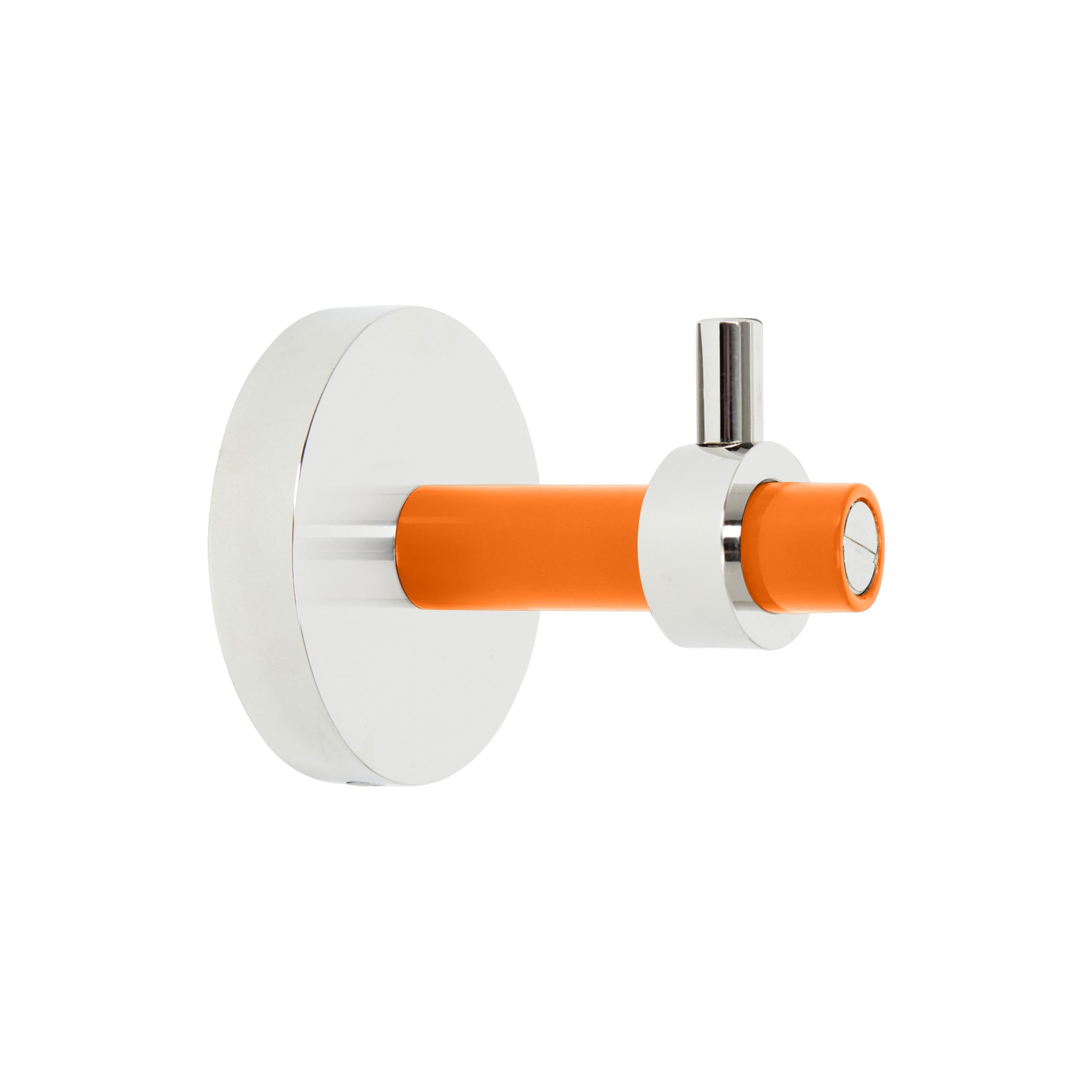 Nickel and orange color Caliber hook Dutton Brown hardware