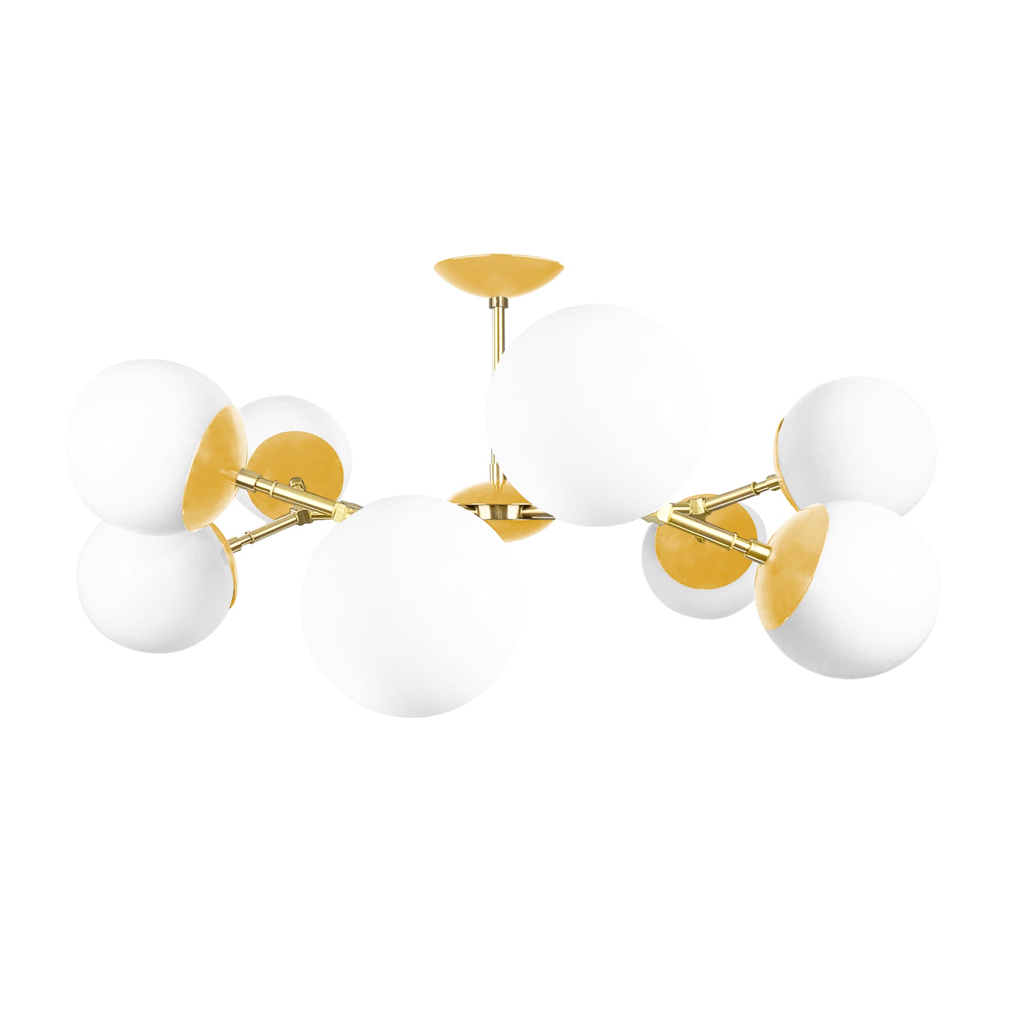 Brass and ochre color Crown flush mount 32" Dutton Brown lighting