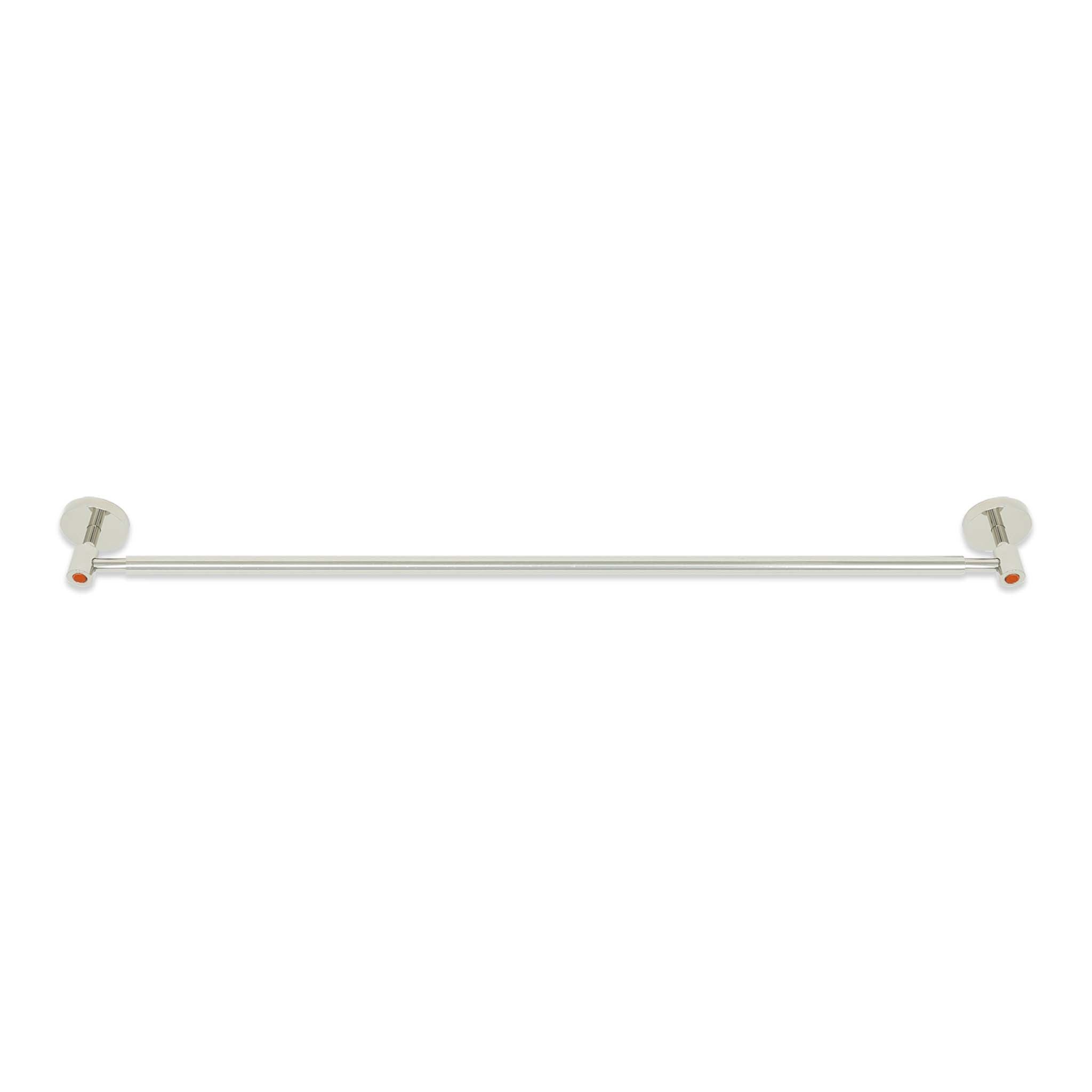 Nickel and orange color Head towel bar 24" Dutton Brown hardware