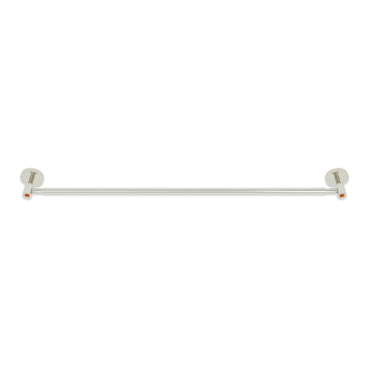 Nickel and orange color Head towel bar 24" Dutton Brown hardware