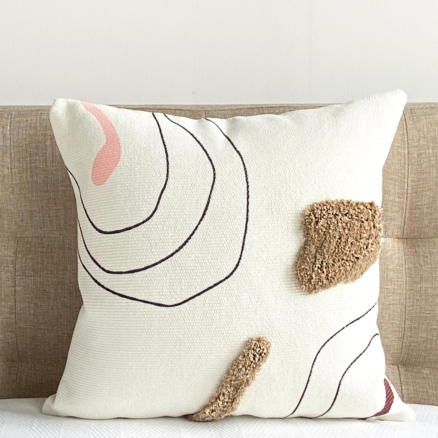 Ripple Abstract Shag Pillow Cover - 18" x 18"