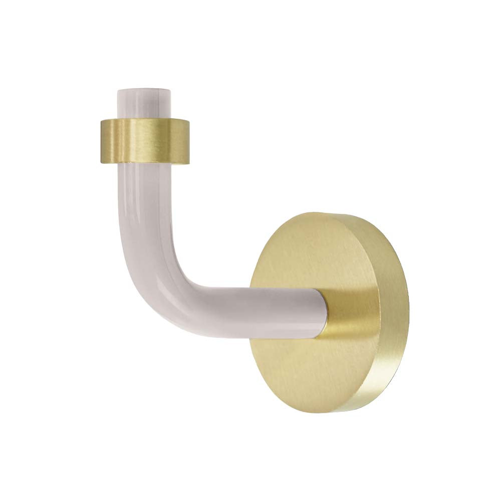 Brass and barely color Snug hook Dutton Brown hardware