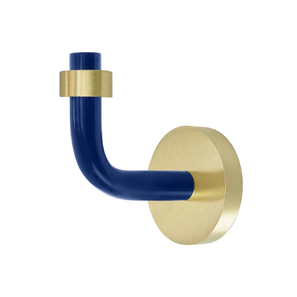 Brass and cobalt color Snug hook Dutton Brown hardware