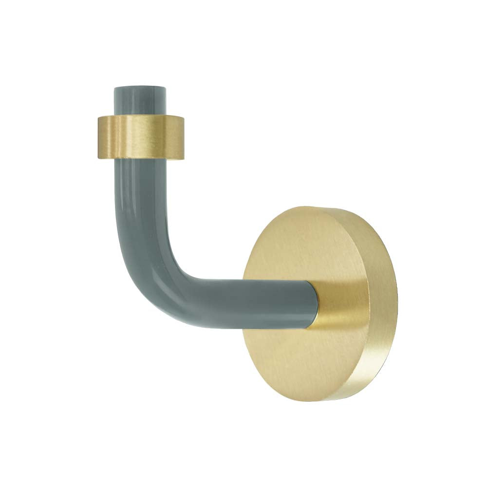 Brass and lagoon color Snug hook Dutton Brown hardware