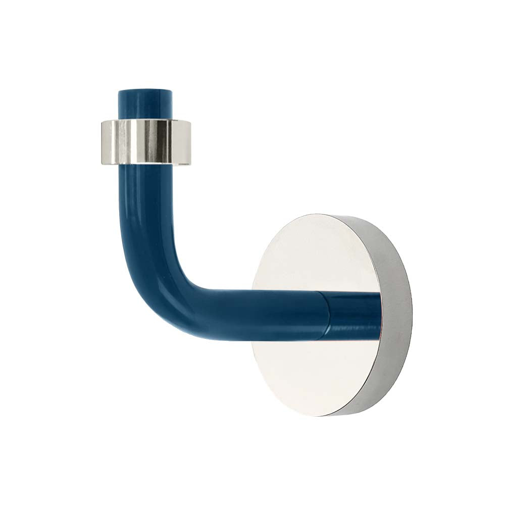 Nickel and slate blue color Snug hook Dutton Brown hardware