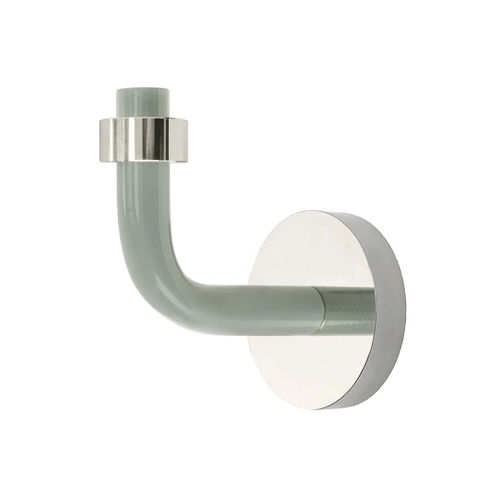 Nickel and spa color Snug hook Dutton Brown hardware