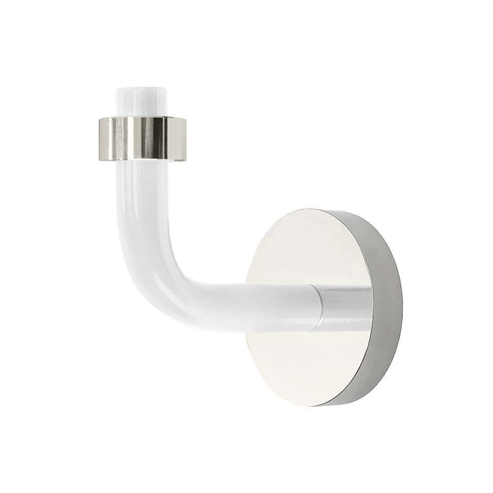 Nickel and white color Snug hook Dutton Brown hardware