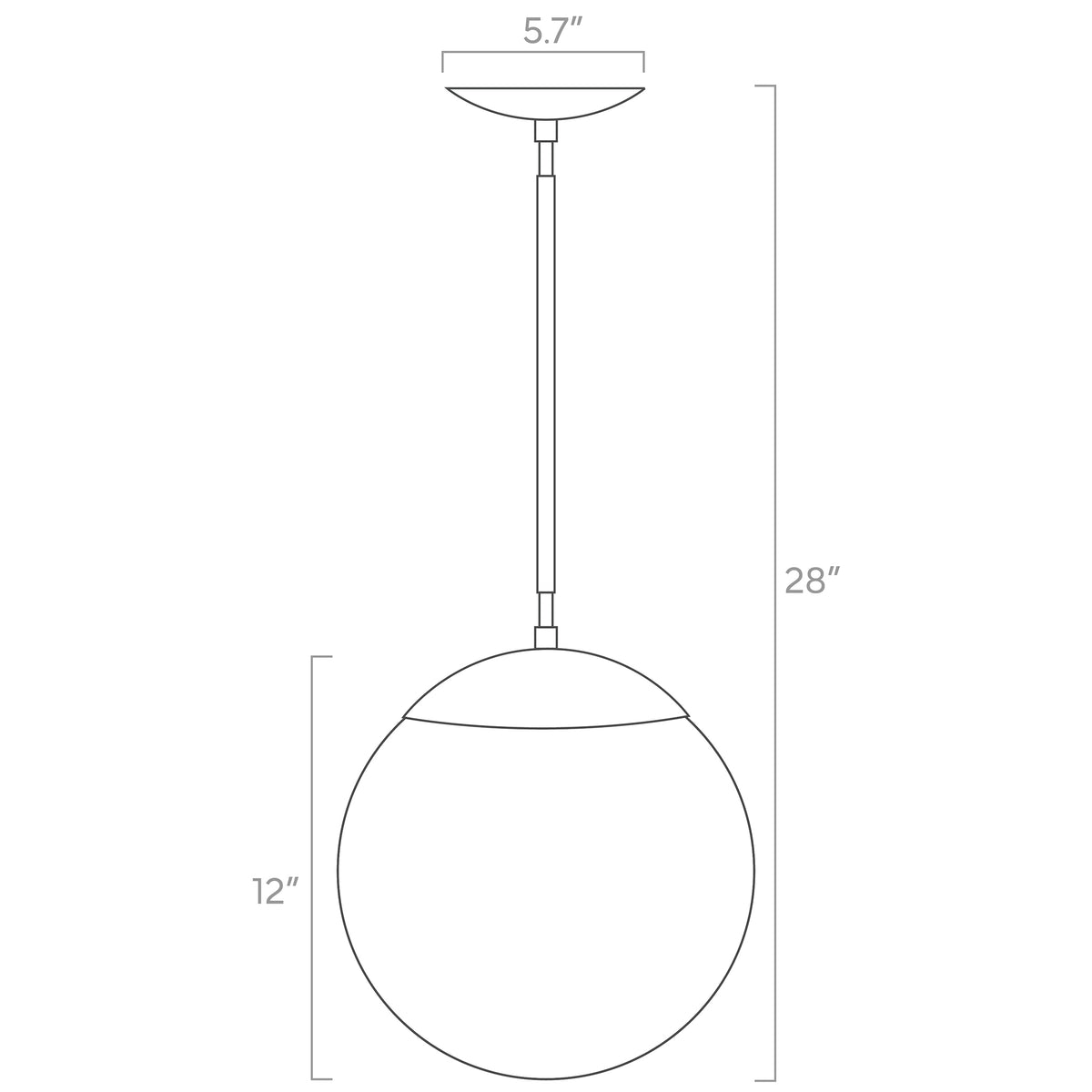 ISO drawing color Cap pendant 12" Dutton Brown lighting