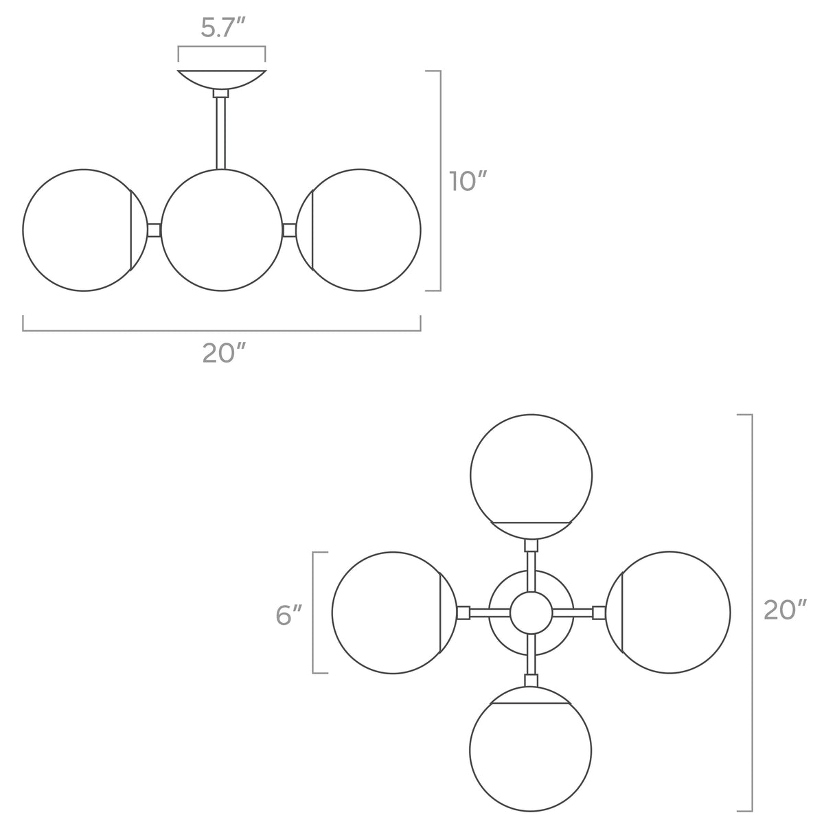 ISO drawing color Orbi flush mount Dutton Brown lighting