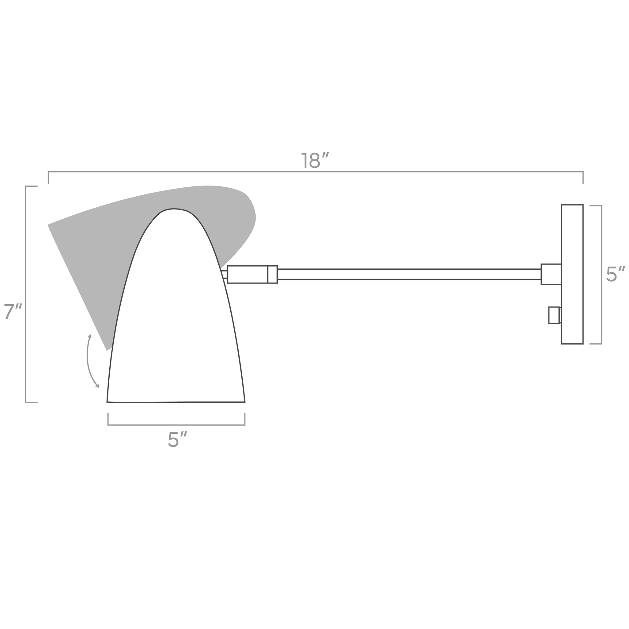 ISO drawing color Boom sconce 10" arm Dutton Brown lighting