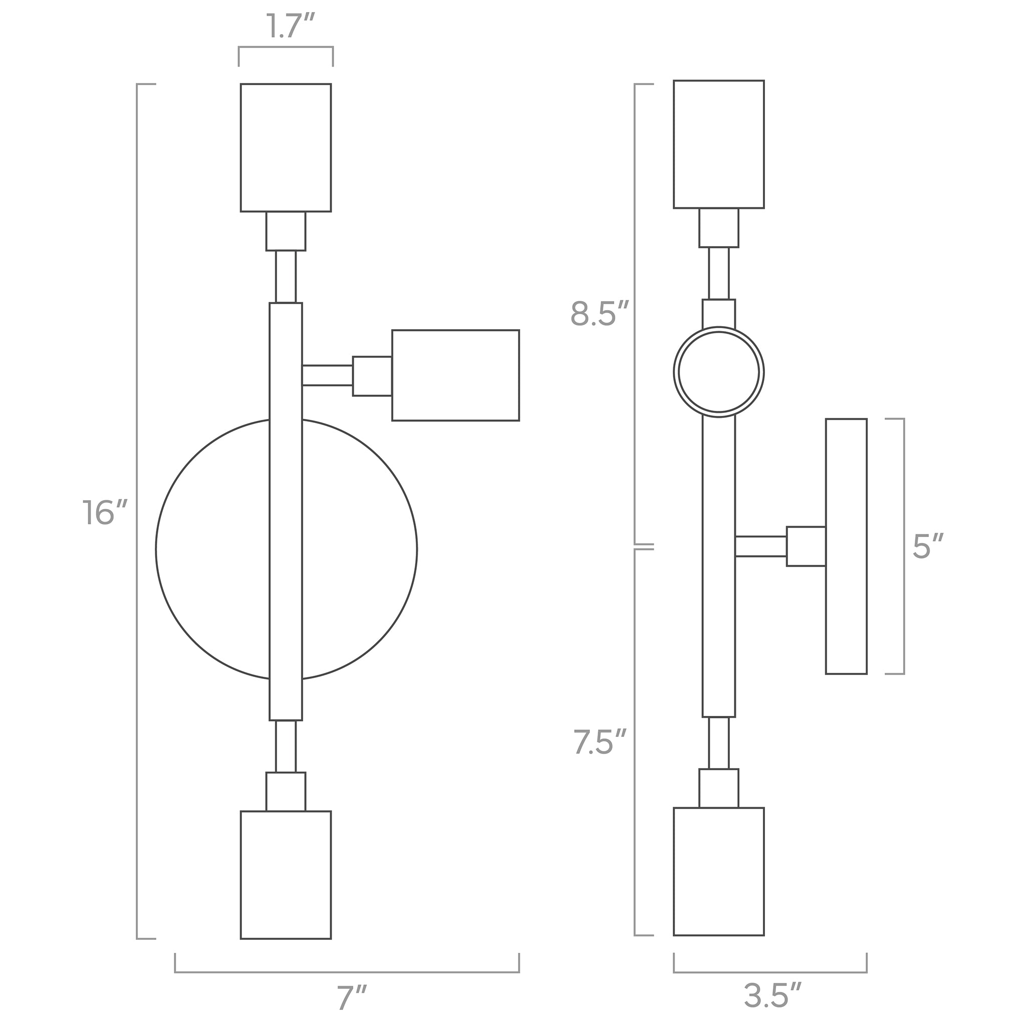 ISO drawing Elite sconce right Dutton Brown lighting