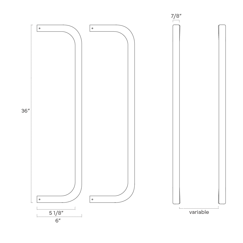 ISO drawing color Beyond towel rack 36" Dutton Brown hardware