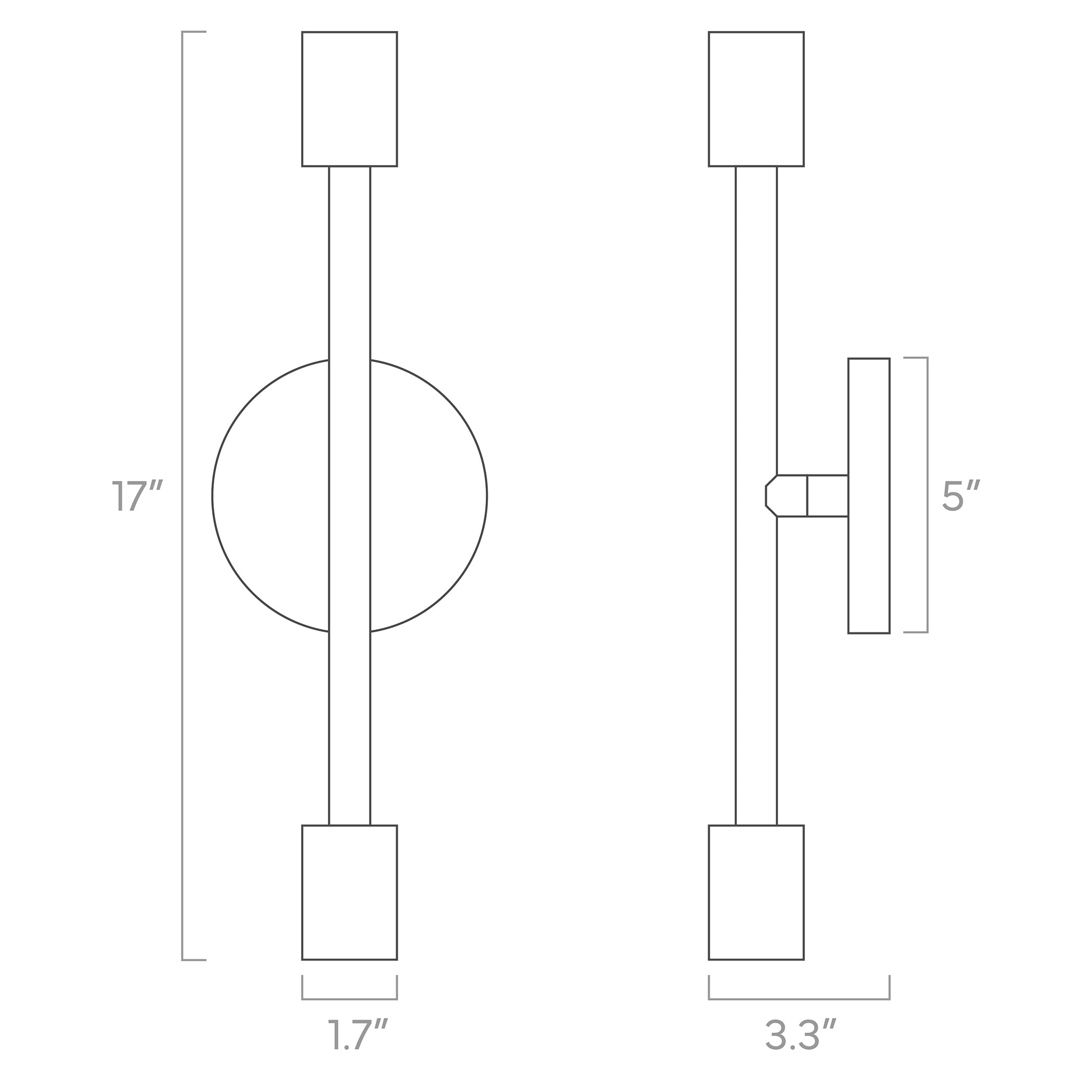 ISO drawing color Pilot sconce 17" Dutton Brown lighting